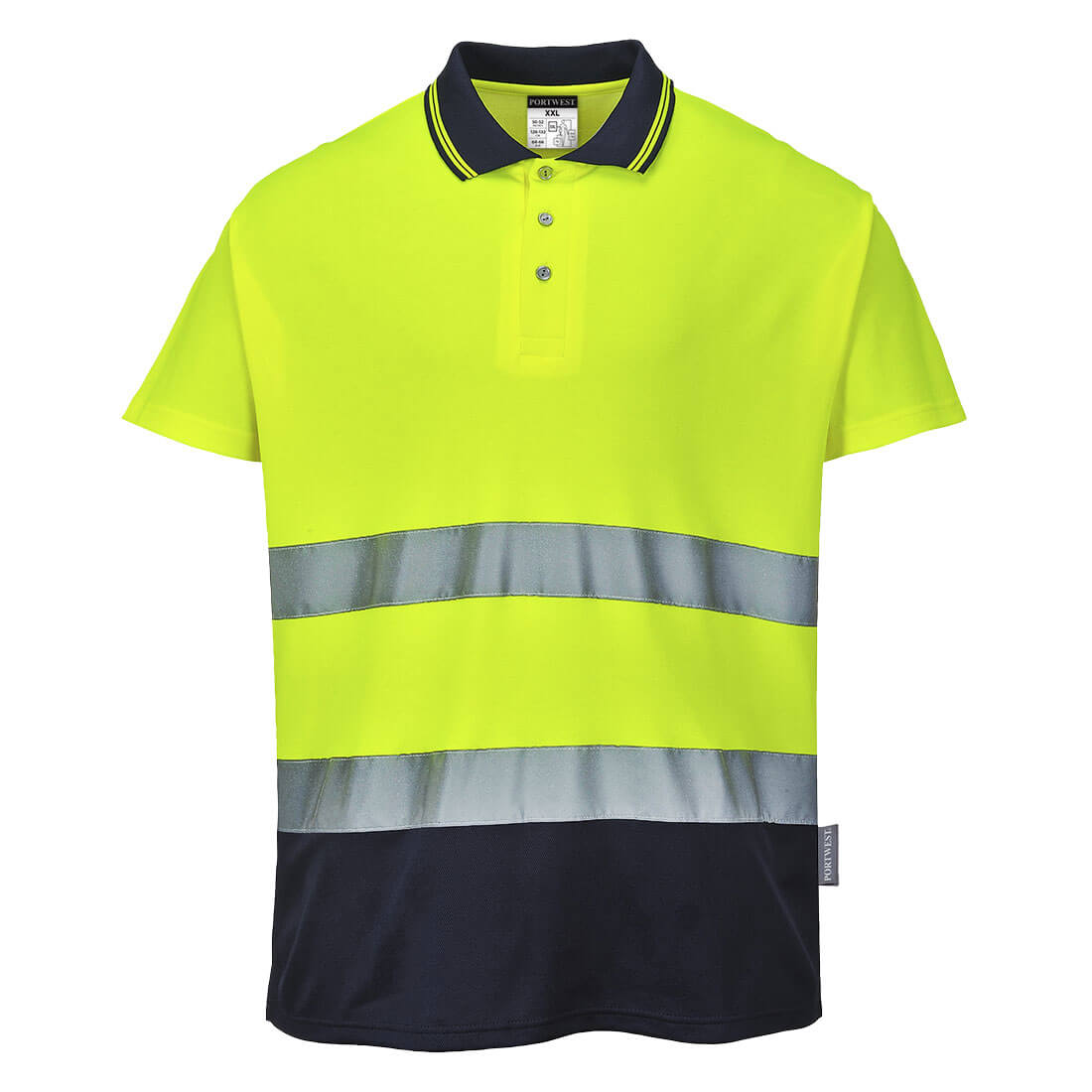 Portwest Hi-Vis Cotton Comfort Contrast Polo Shirt