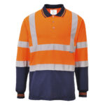 Portwest Hi-Vis Contrast Long Sleeved Polo Shirt