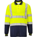 Portwest Hi-Vis Contrast Long Sleeved Polo Shirt