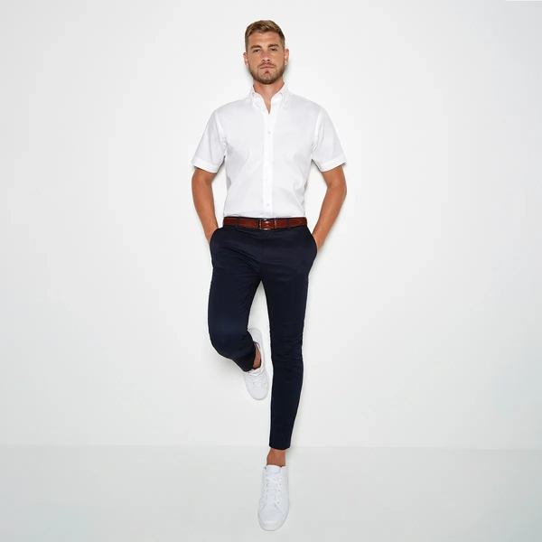 Kustom Kit Men's Short Sleeve Tailored Fit Premium Oxford Shirt