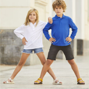 Fruit of the Loom Children's Long Sleeve Poly/Cotton Piqué Polo Shirt Fruit of the Loom Children's Long Sleeve Poly/Cotton Piqué Polo Shirt
