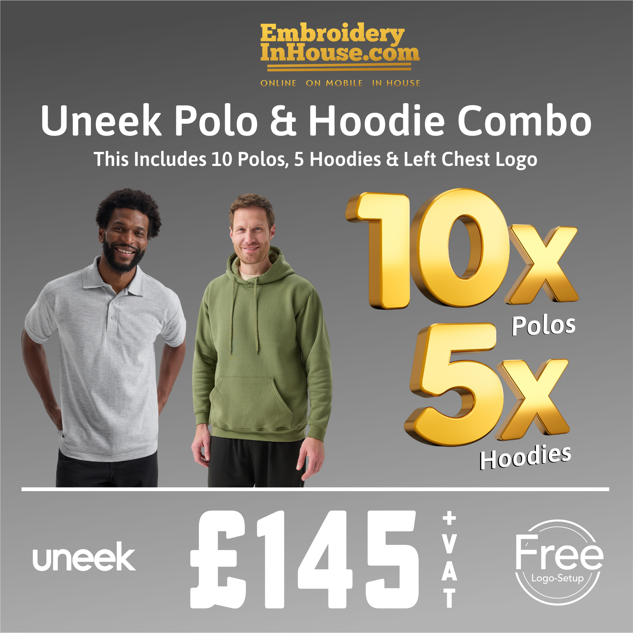 Uneek Polo & Hoodie Combo Bundle