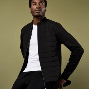 Kustom Kit Regular Fit Quilted Full Zip Sweat Jacket Kustom Kit Regular Fit Quilted Full Zip Sweat Jacket